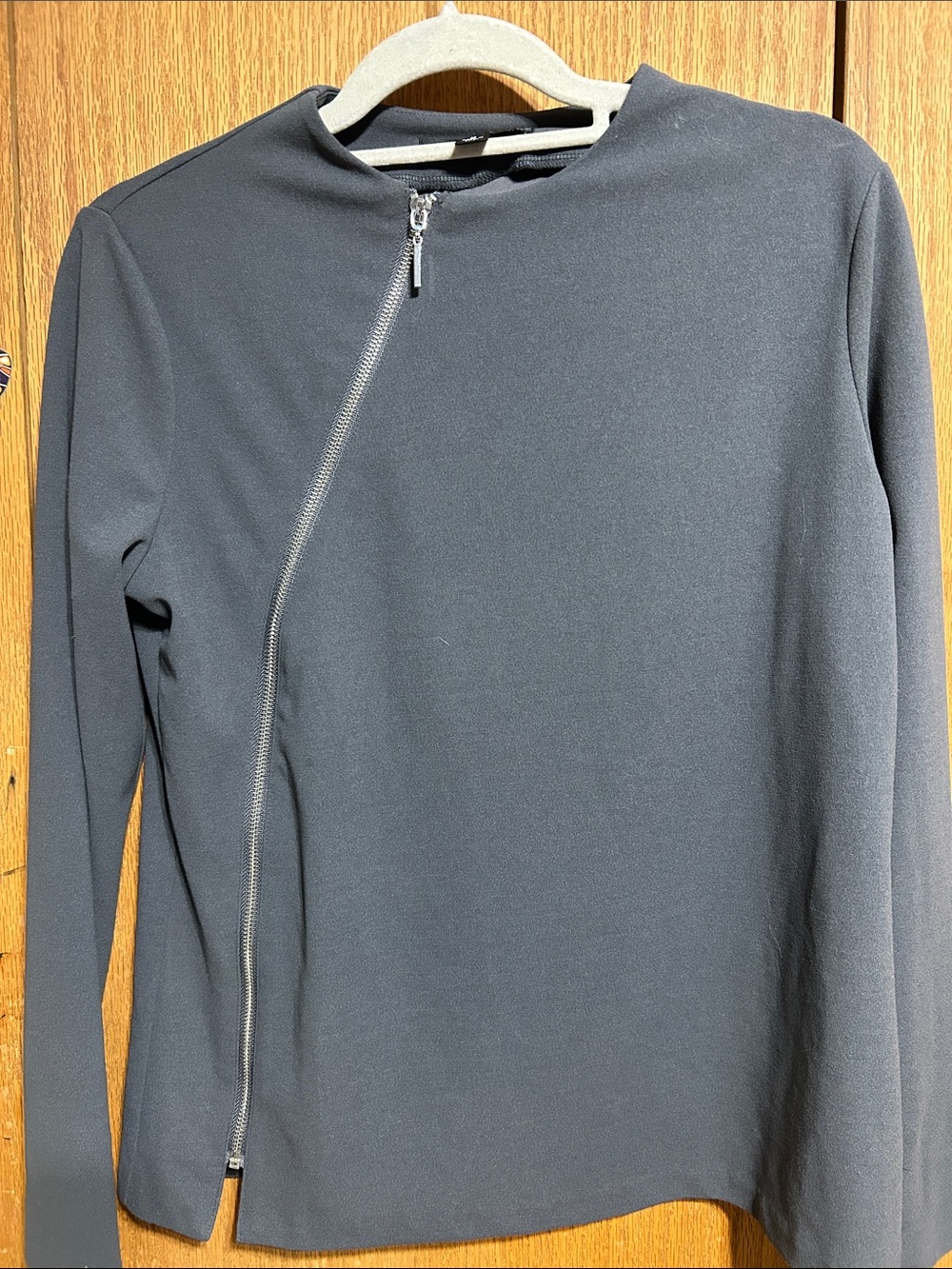 Marc Bouwer Men's Charcoal Asymmetric Zip-Up Sweater